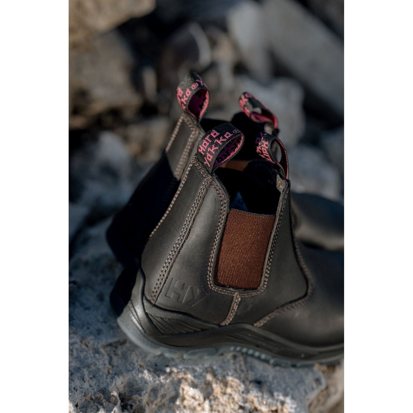 Hard Yakka Women's Banjo Elastic Gusset Safety Boot in Brown