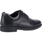 Hush Puppies Tim Junior Boys Black Leather Shoes