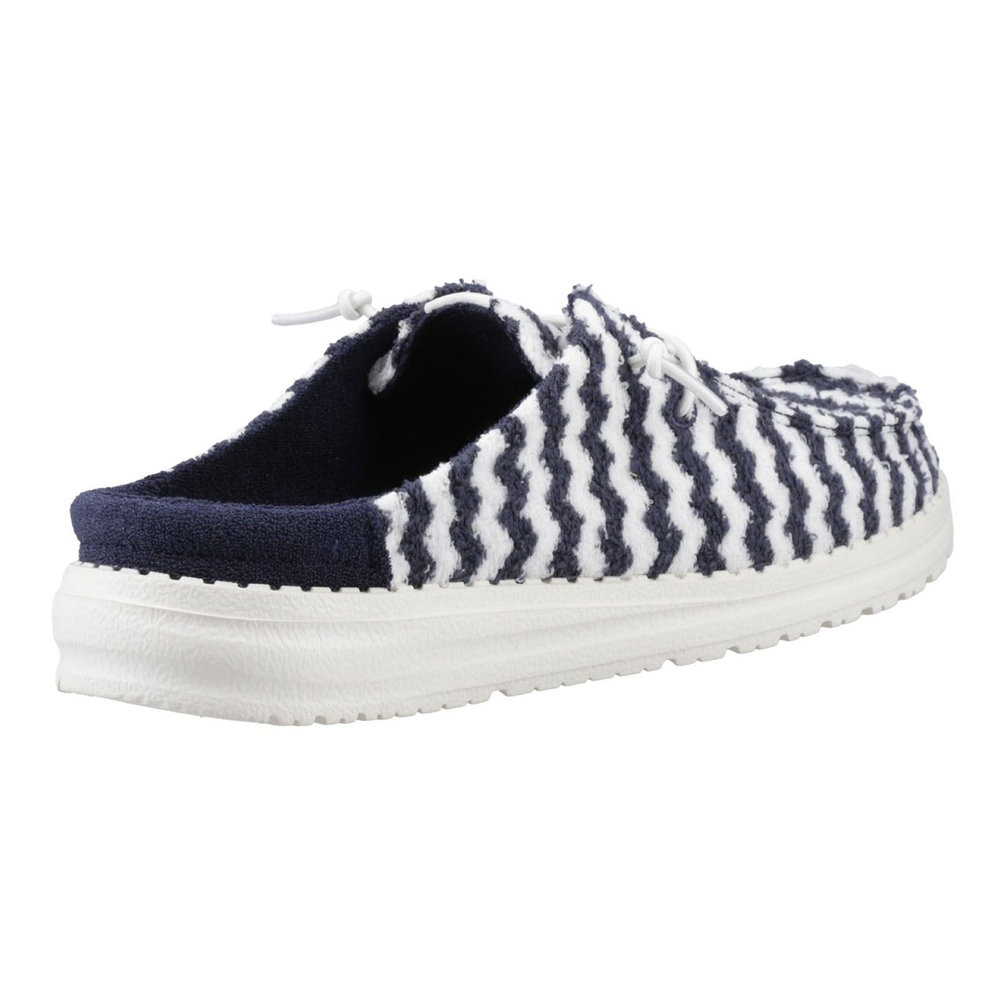 HEYDUDE Wendy Slip Terry Stripe Polyester Women's Navy Blazer/Egret Mules