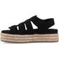 Hush Puppies Rosetta Gladiator Leather Women's Black/Tan Sandals