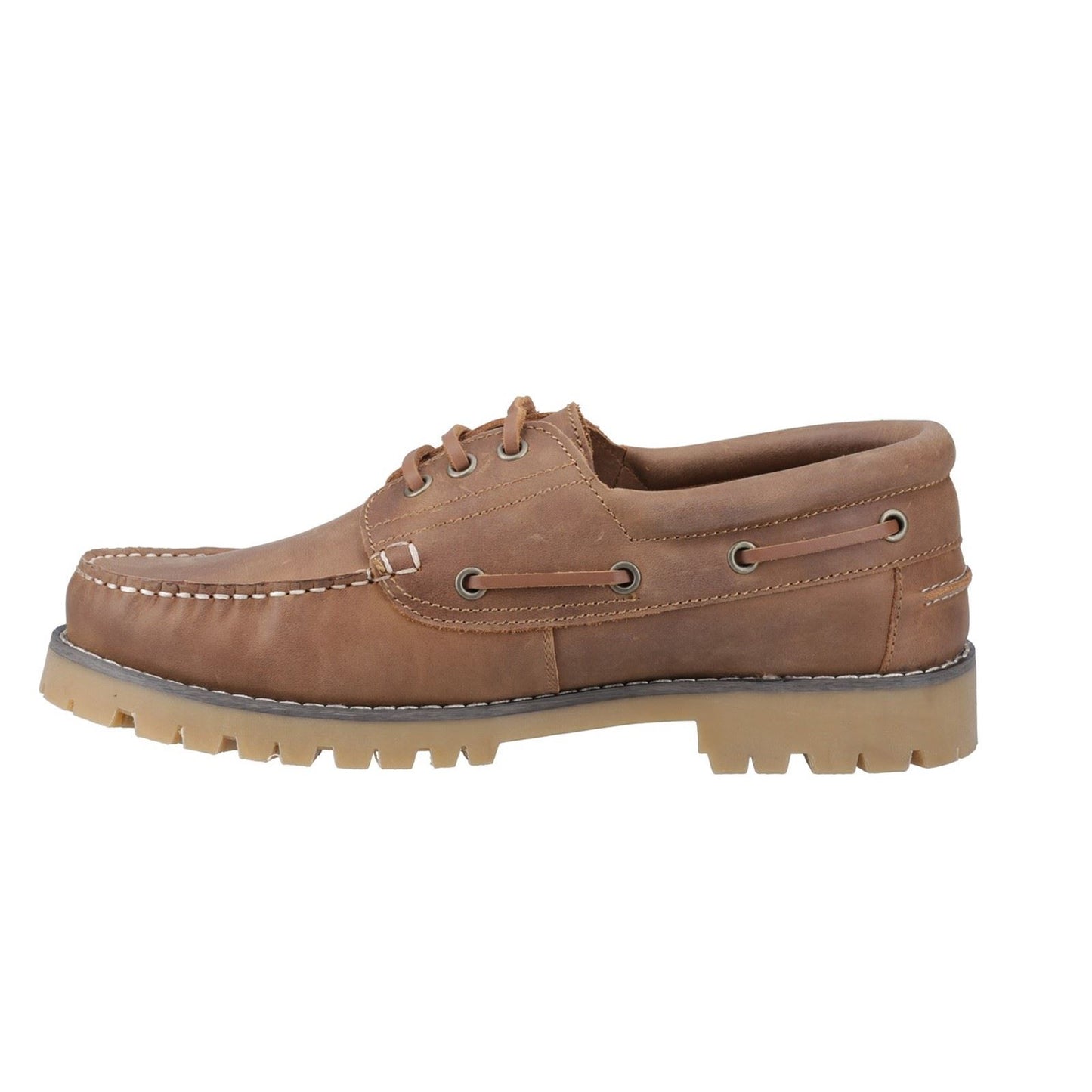 Cotswold Inglecote Leather Men's Camel Boat Shoes
