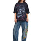 Ed Hardy Brave Hearts True Washed Relaxed Women's Black T-Shirts