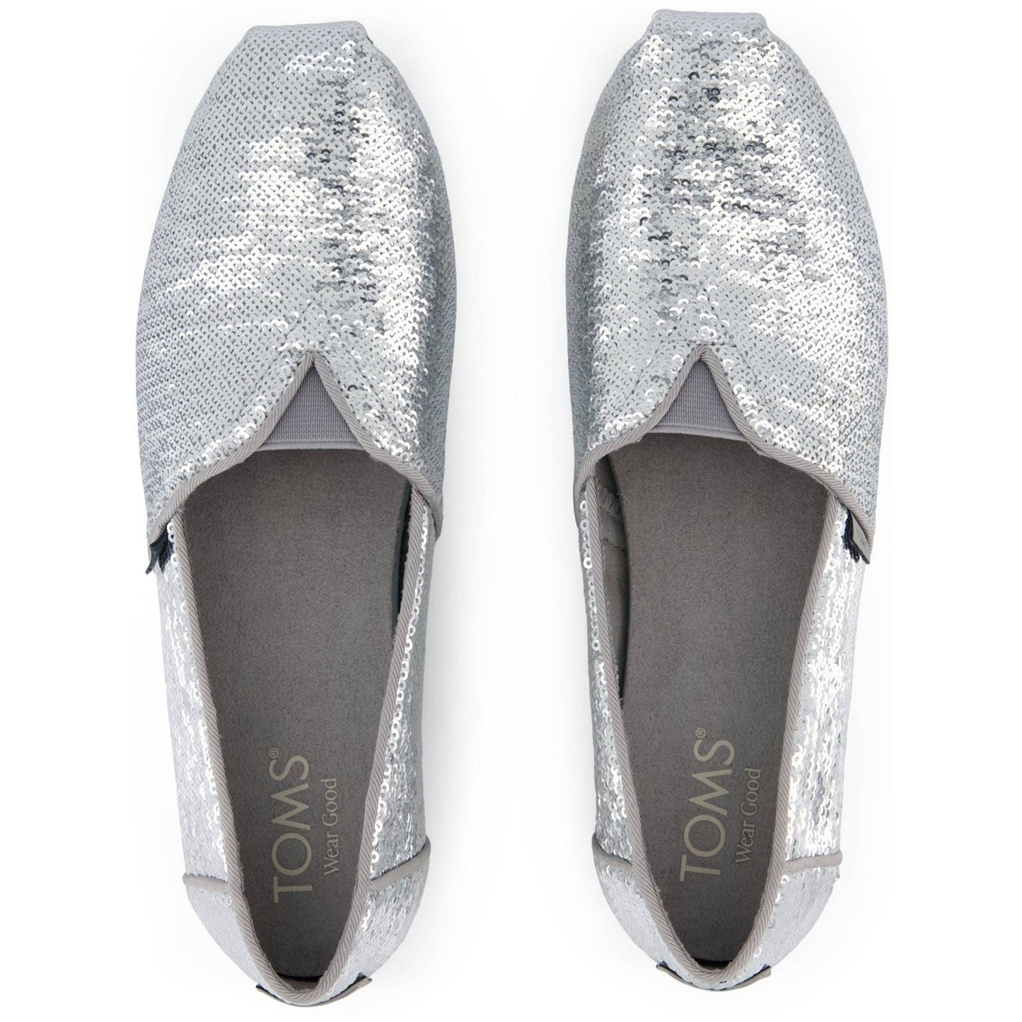TOMS Alpargata Sequins Textile Women's Silver Espadrilles