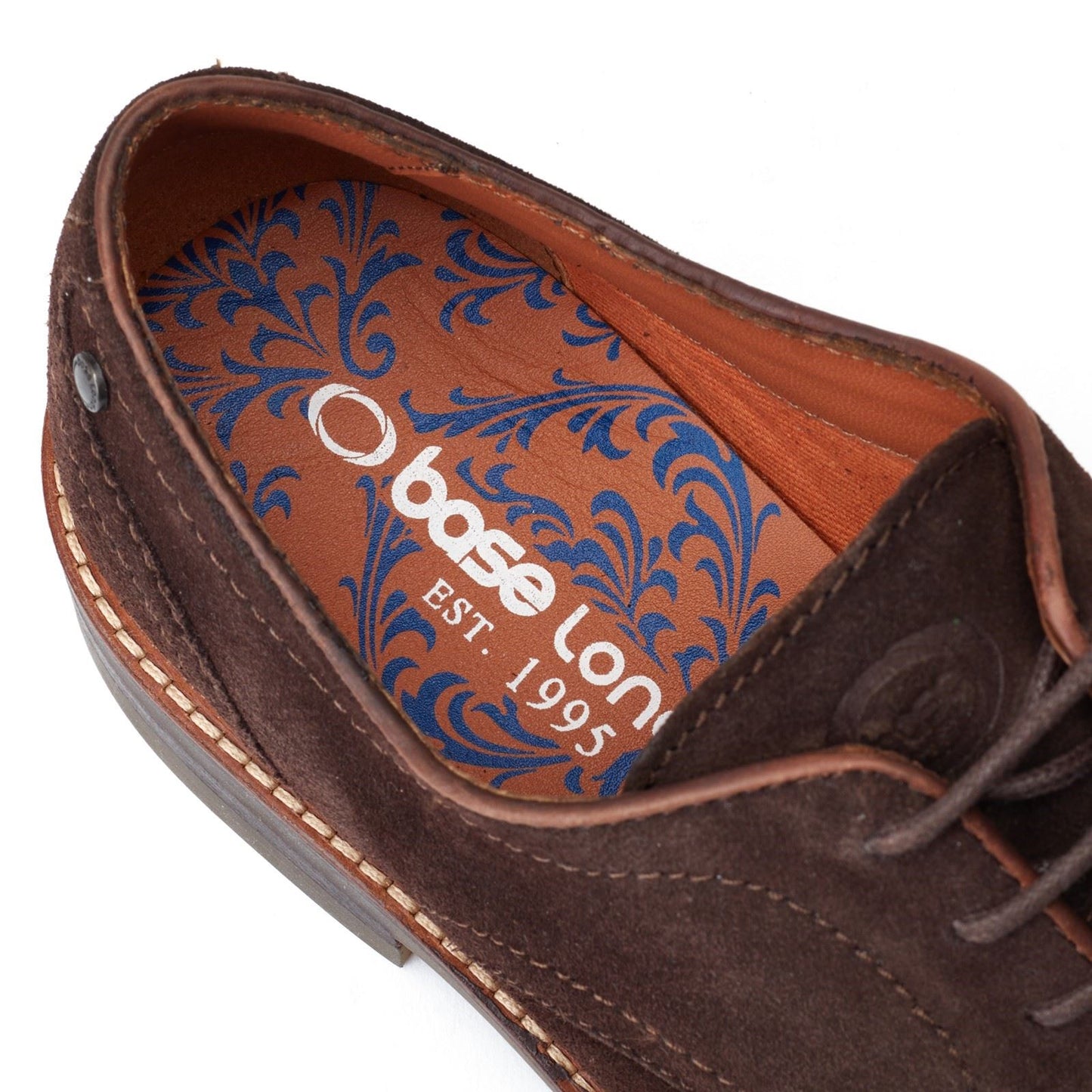 Base London Men's Mawley Derby Shoe in Burnt Brown