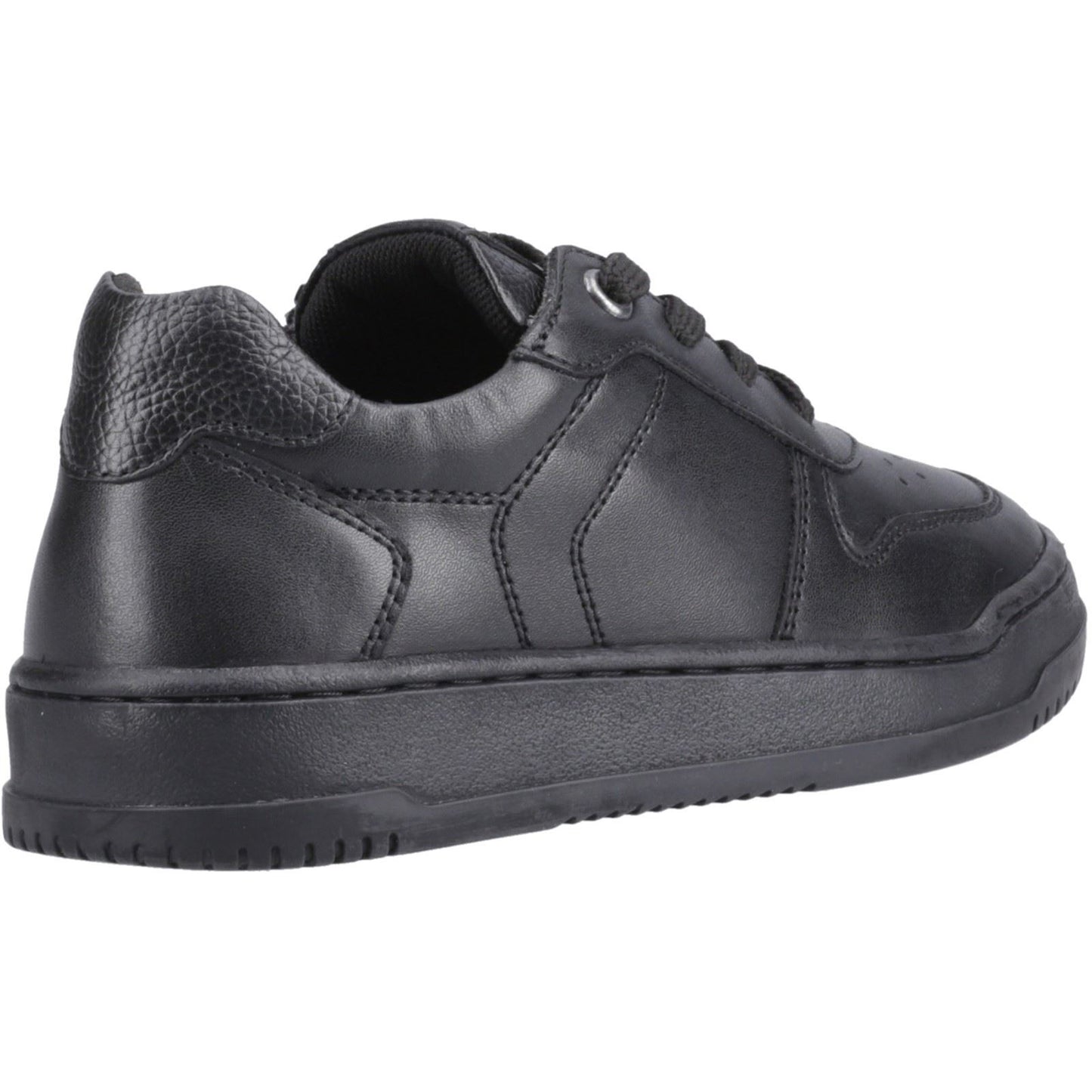 Hush Puppies Dougie Leather Youth Black Trainers