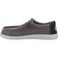 HEYDUDE Wally Workwear Polyester Blend Men's Granite Grey/Black Moccasins Shoes