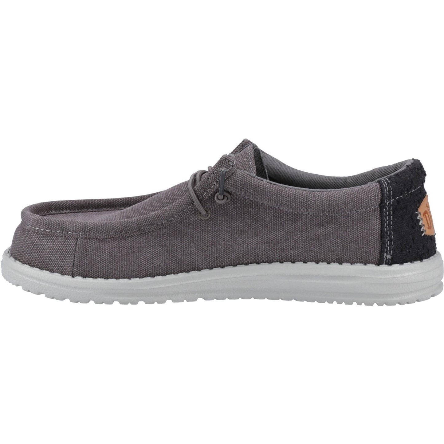 HEYDUDE Wally Workwear Polyester Blend Men's Granite Grey/Black Moccasins Shoes