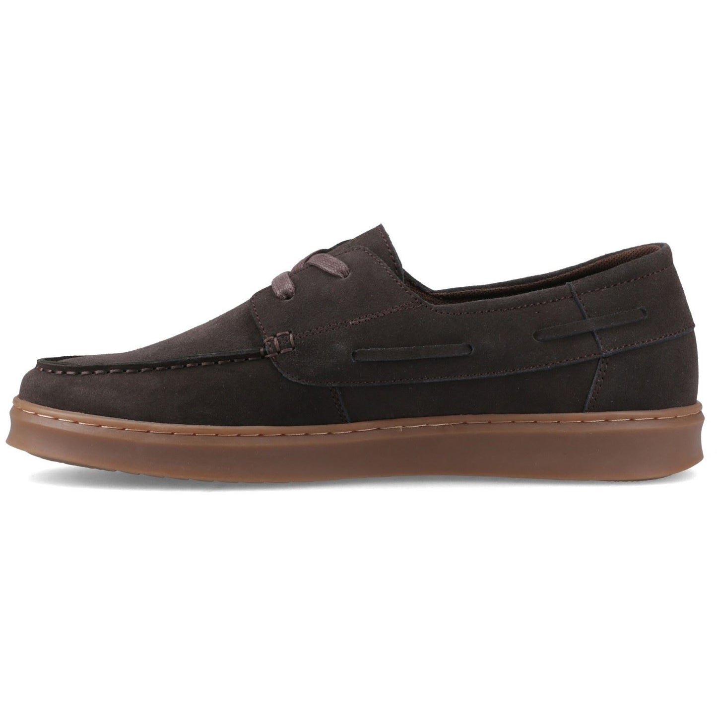 Hush Puppies Madden Boat Shoe Leather Men's Chocolate Boat Shoes