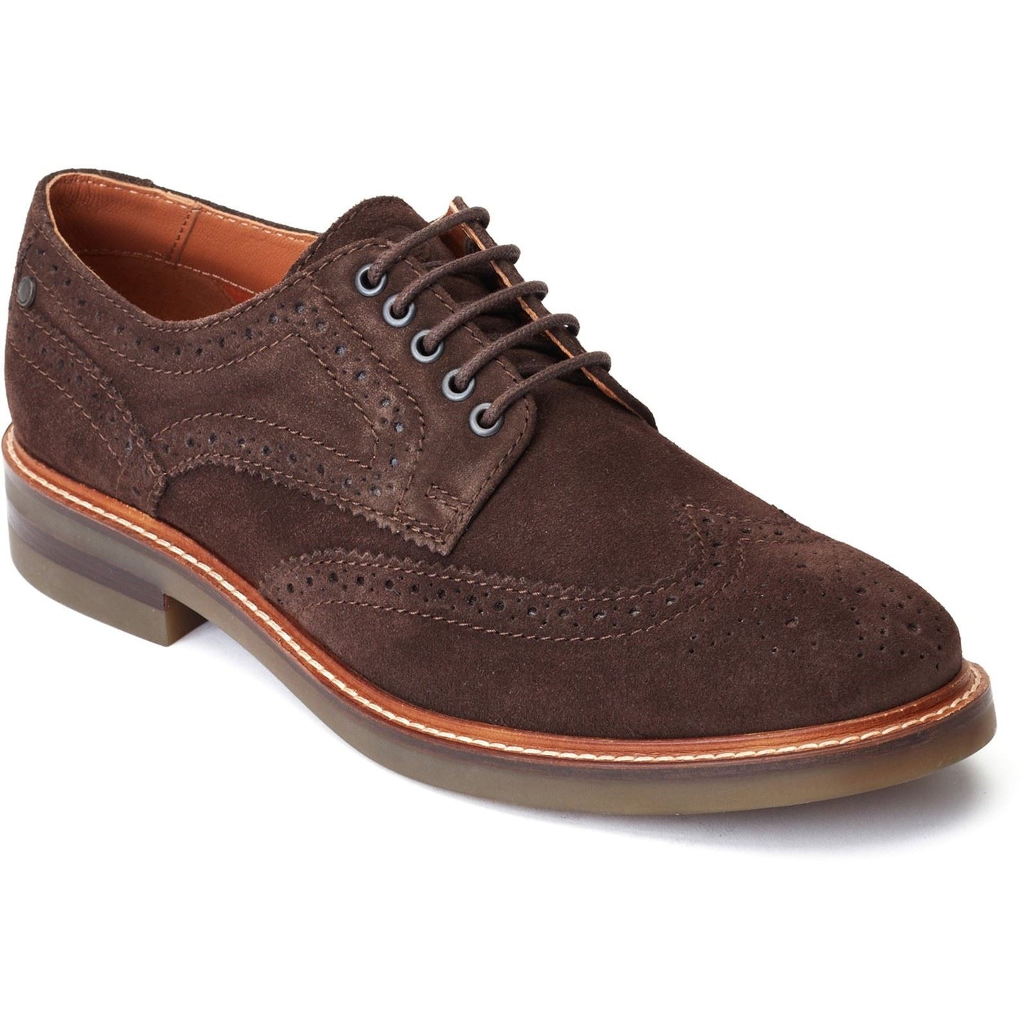 Base London Men's Hatfield Brogue Shoe in Burnt Brown