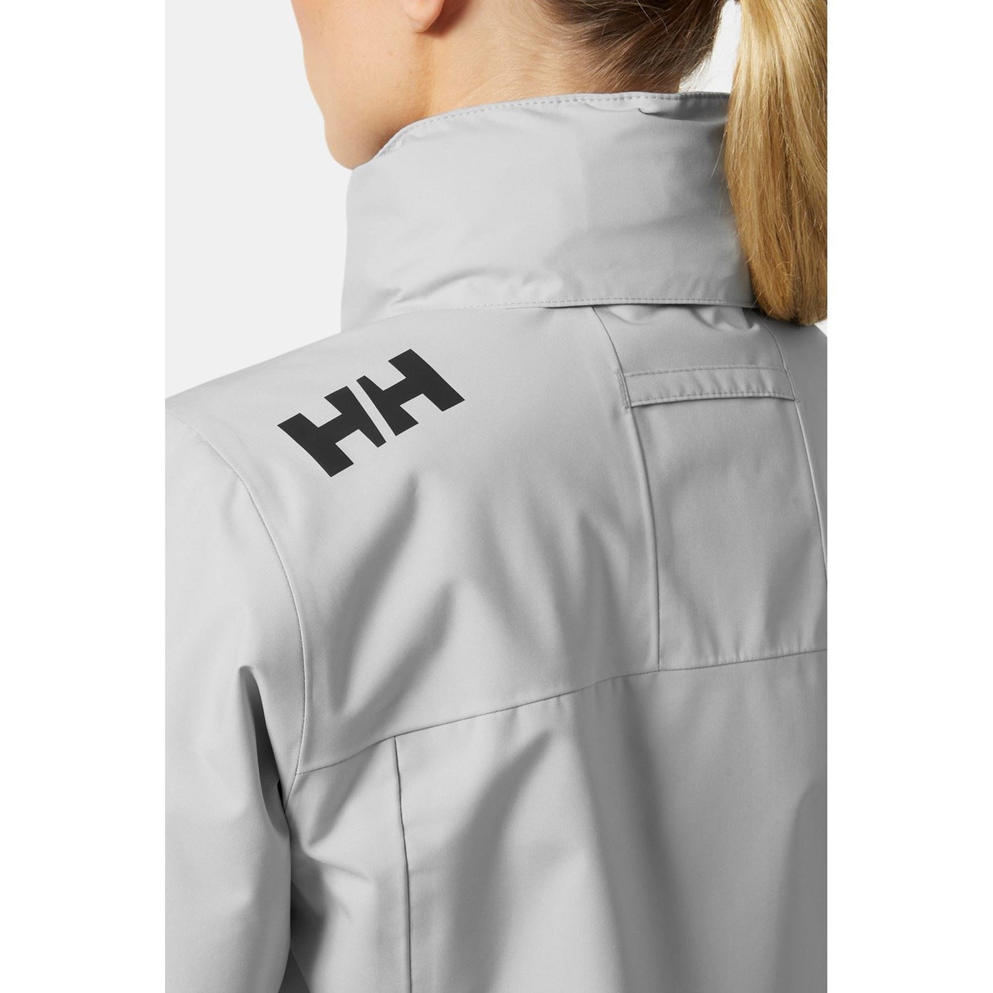 Helly Hansen Sport Women's Crew Hooded Midlayer Sailing Jacket 2.1 in Grey Fog