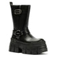 Buffalo Gospher Biker Mid Vegan Women's Black Boots