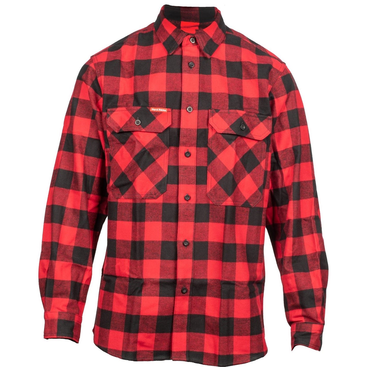 Hard Yakka Men's Long Sleeve Check Flannel Shirt in Red