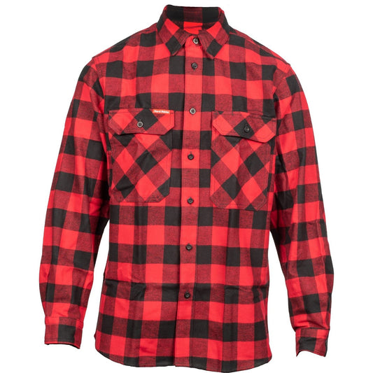 Hard Yakka Men's Long Sleeve Check Flannel Shirt in Red