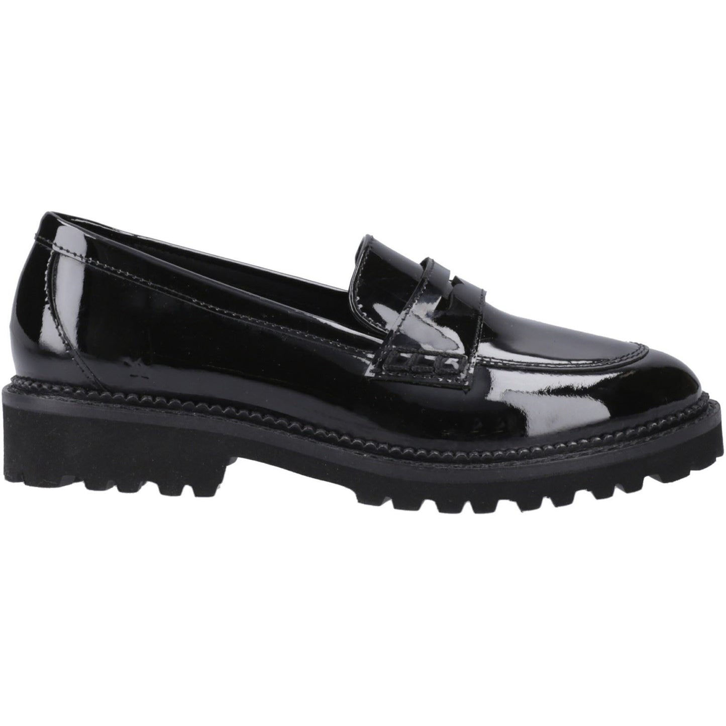Hush Puppies Grazia Patent Leather Junior Black Loafers