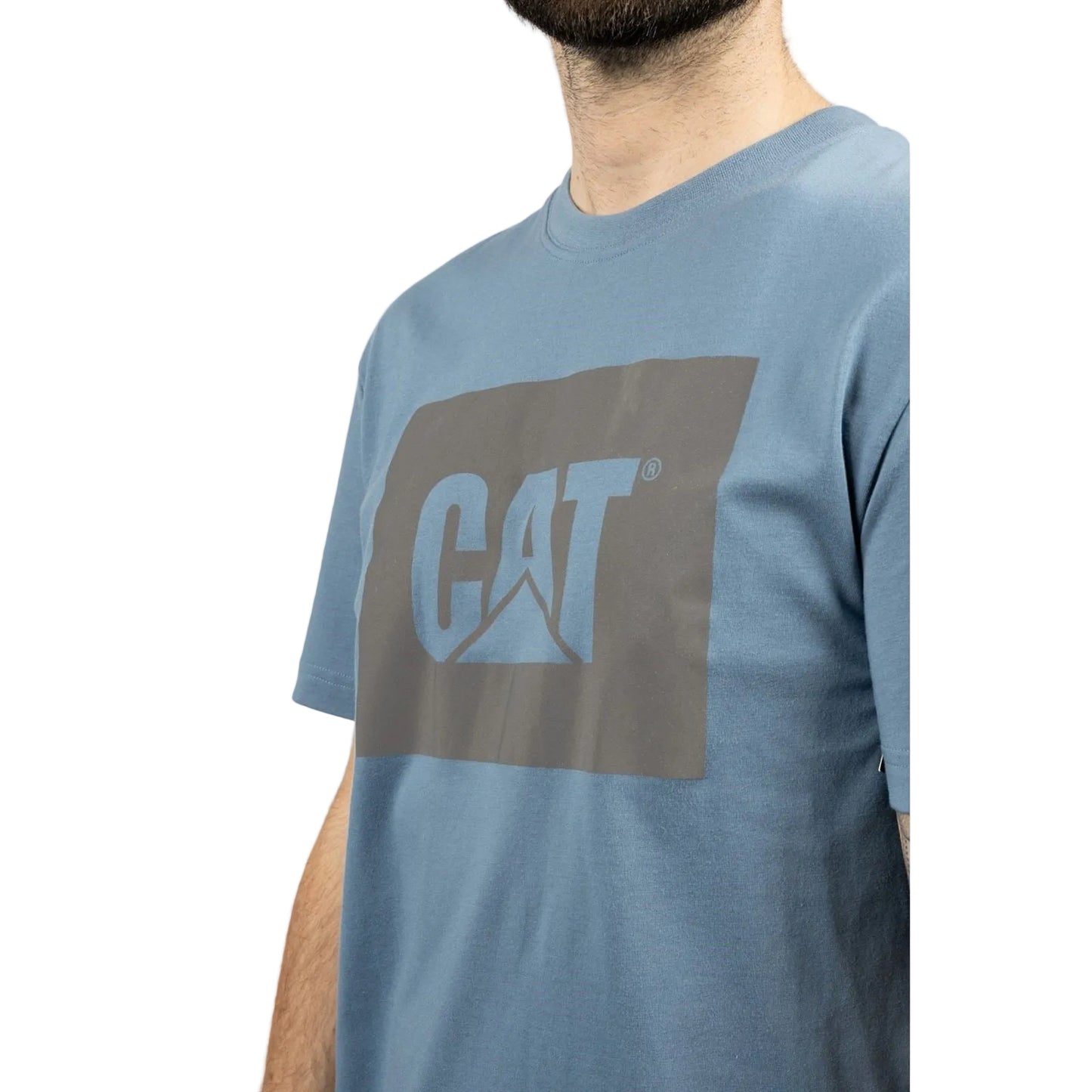 Caterpillar Graphic Cotton Men's Blue T-Shirt