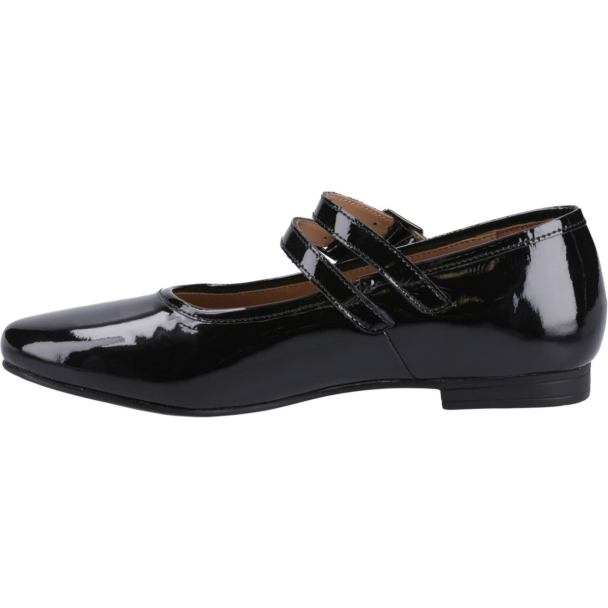 Hush Puppies Nancy Mary Jane Leather Women's Black Flats