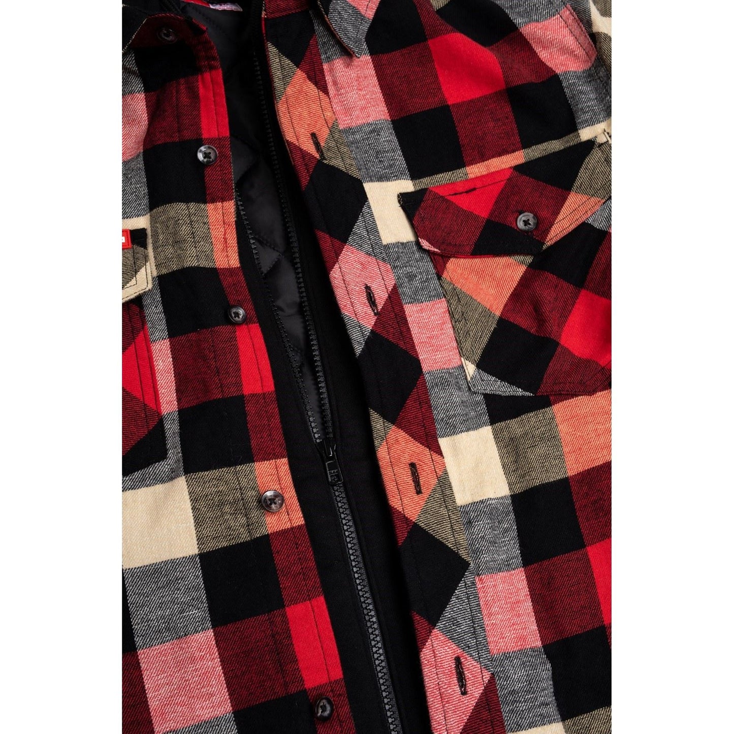 Hard Yakka Men's Quilted Flannel Shacket in Red