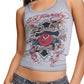 Ed Hardy In Memory of When I Cared Fitted Women's Grey Vest Top