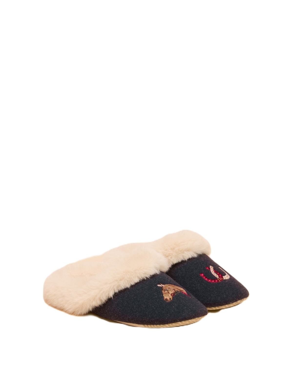 Joules Slippet Luxe Horse Women's Navy Slippers