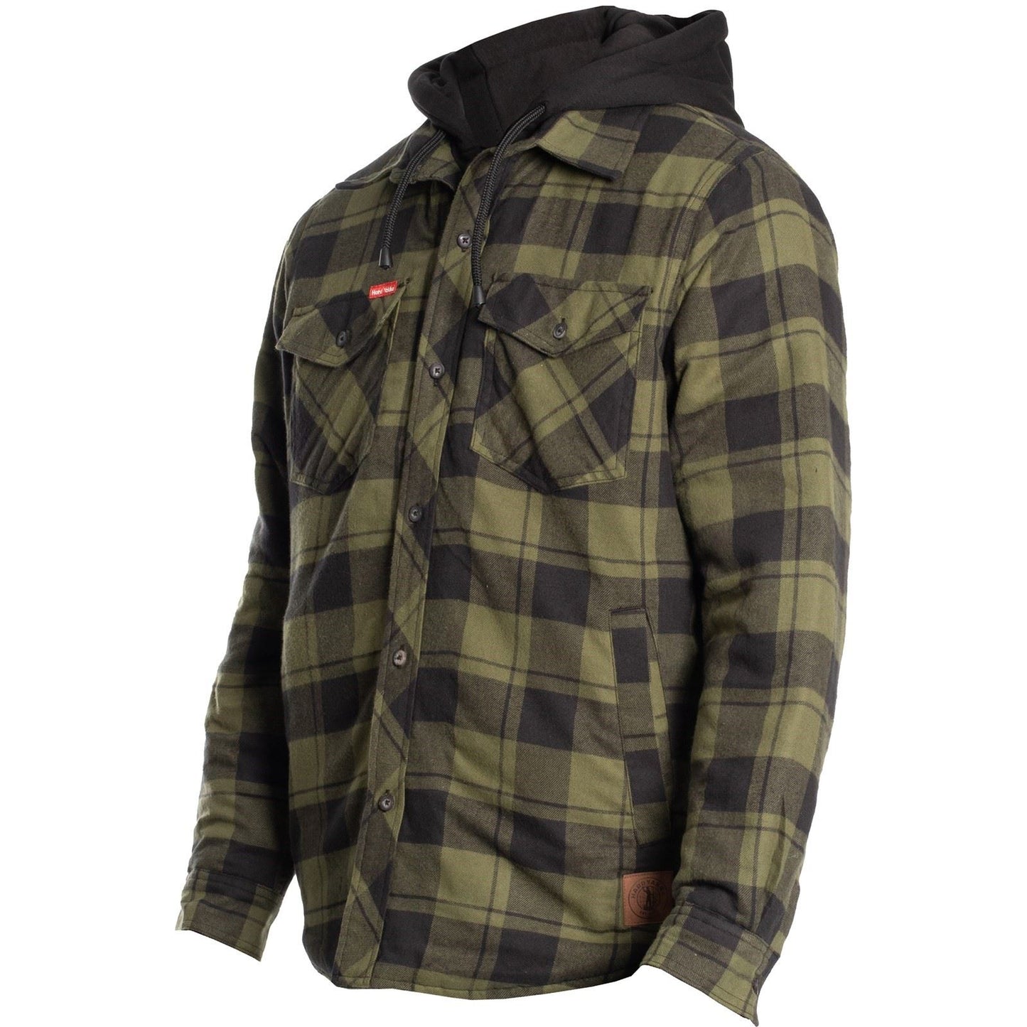 Hard Yakka Men's Quilted Flannel Shacket in Fern