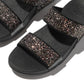 Fitflop Lulu 2 Bar Glitter Polyurethane Women's Black/Multi Sandals