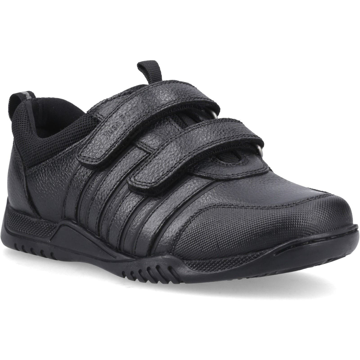 Hush Puppies Josh 2 Snr Leather Boy's Black Trainers