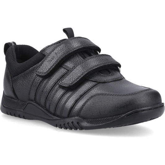 Hush Puppies Josh 2 Snr Leather Boy's Black Trainers
