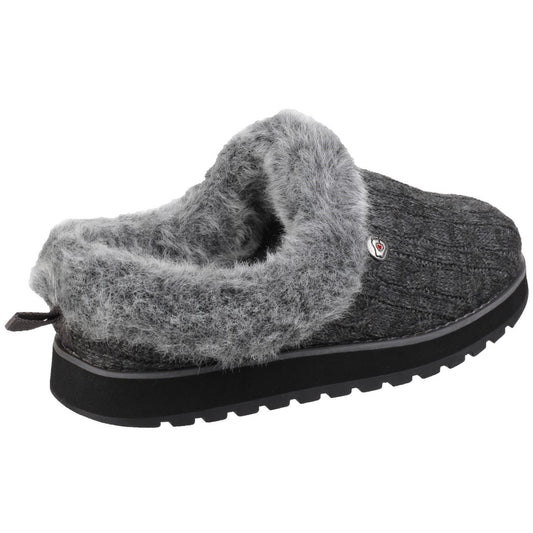 Skechers Women's Keepsakes Ice Angel Mule Slipper in Charcoal