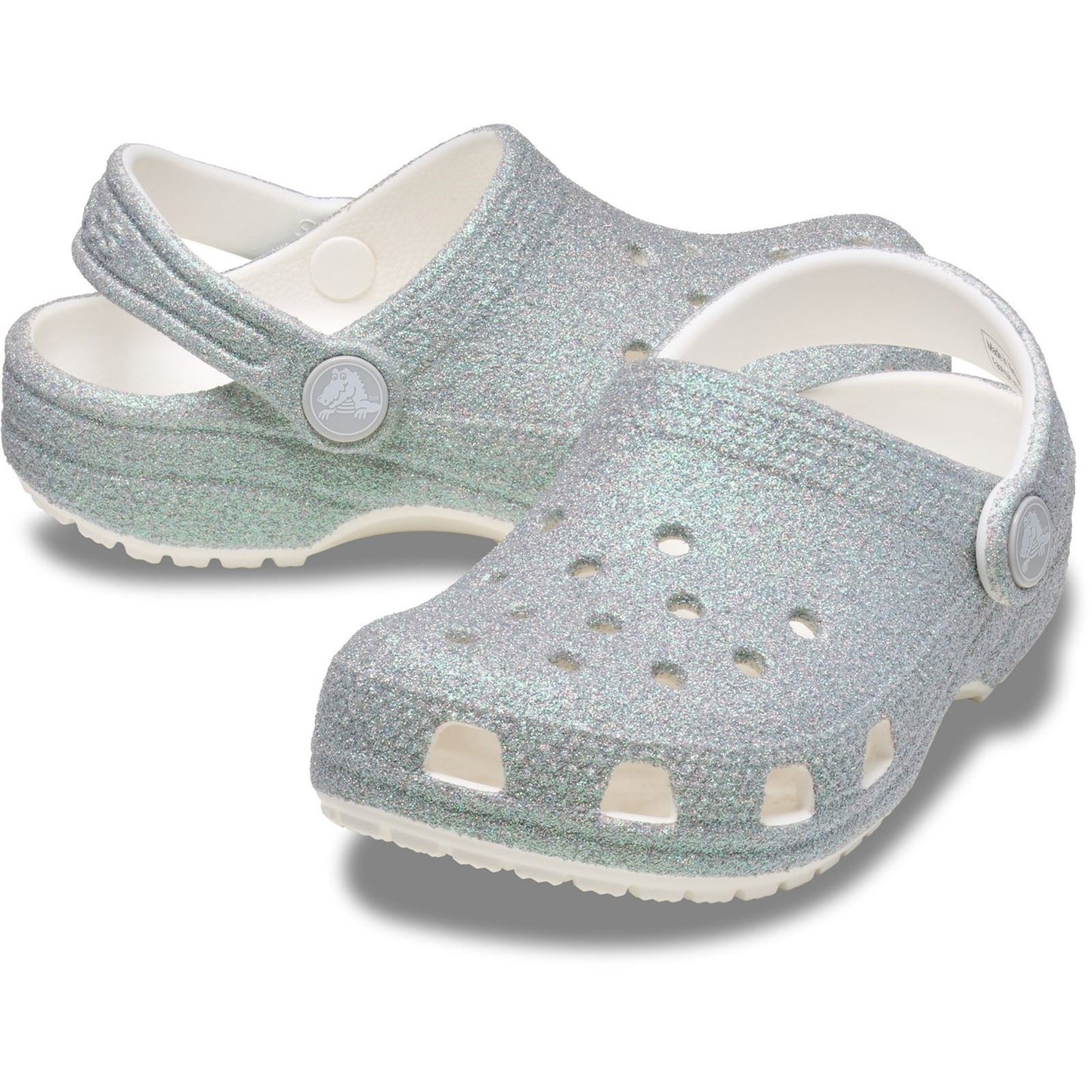 Crocs Classic Glitter Clog Thermoplastic Kids White Loafers