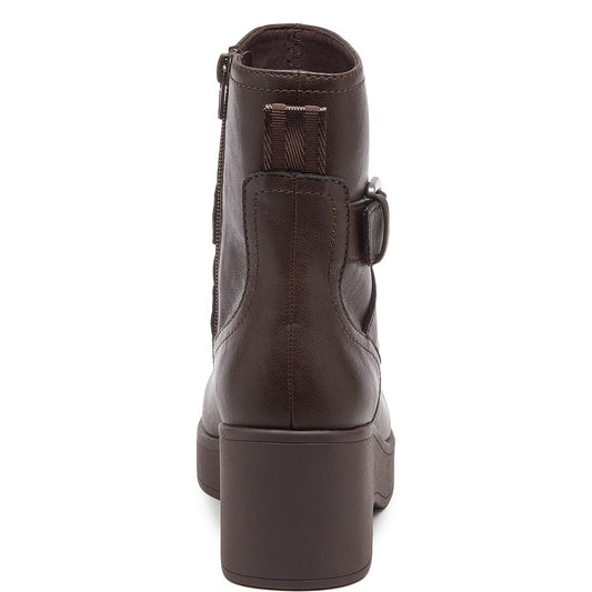 Rocket Dog Jimmy Bangor Polyurethane Women's Dark Brown Heeled Ankle Boots
