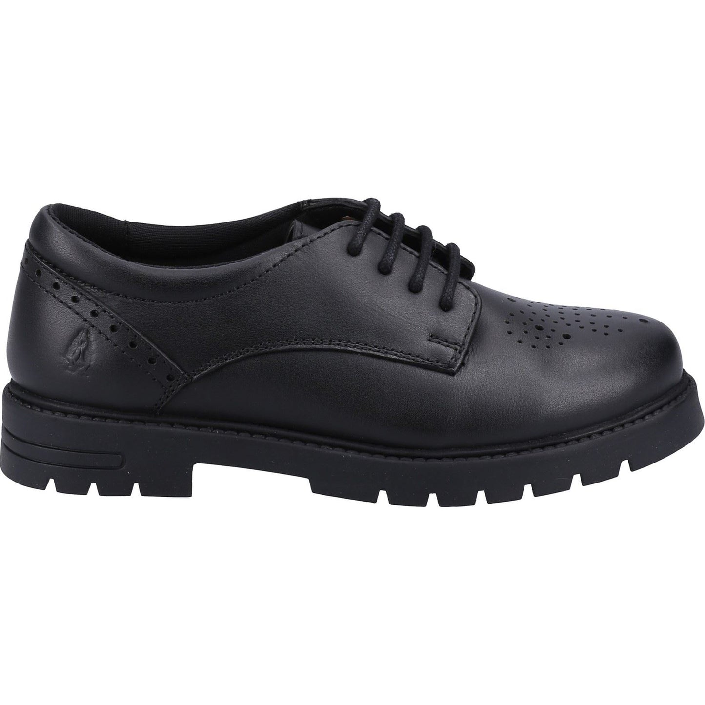 Hush Puppies Jayne Lace Up Leather Youth Black Lace-Up Shoes