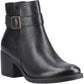 Hush Puppies Hensley Leather Women's Black Heeled Ankle Boots