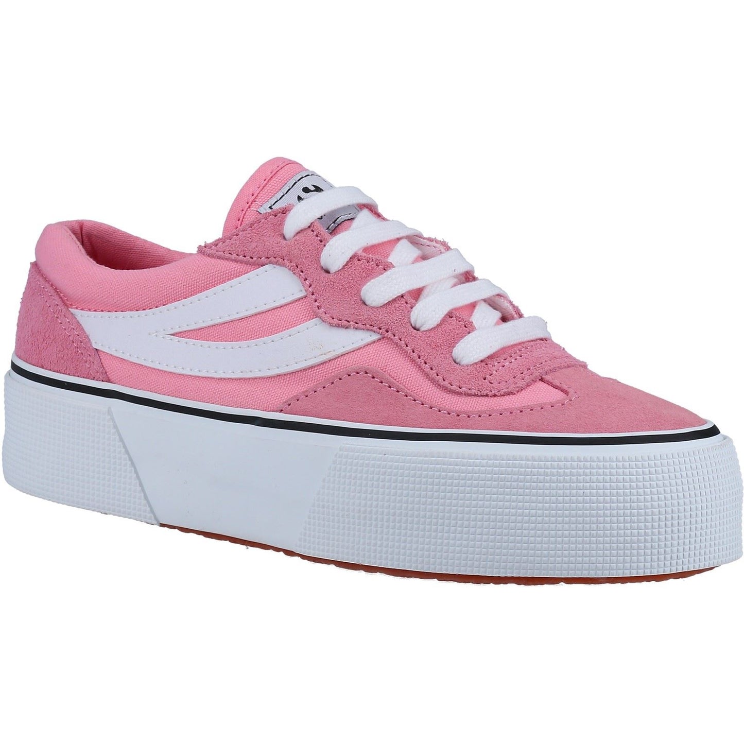 Superga Women's 3041 Revolley Colorblock Platform Trainer in Pink/White