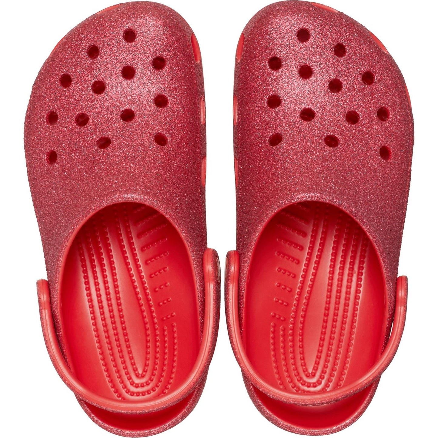 Crocs Unisex Classic Glitter Clog in Cherry Red