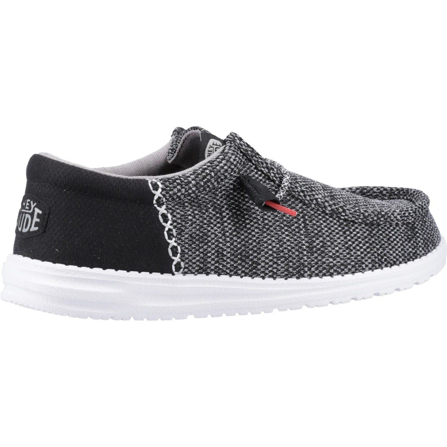 HEYDUDE Men's Wally Funk Open Mesh Shoe in Black/White
