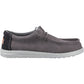 HEYDUDE Wally Workwear Polyester Blend Men's Granite Grey/Black Moccasins Shoes