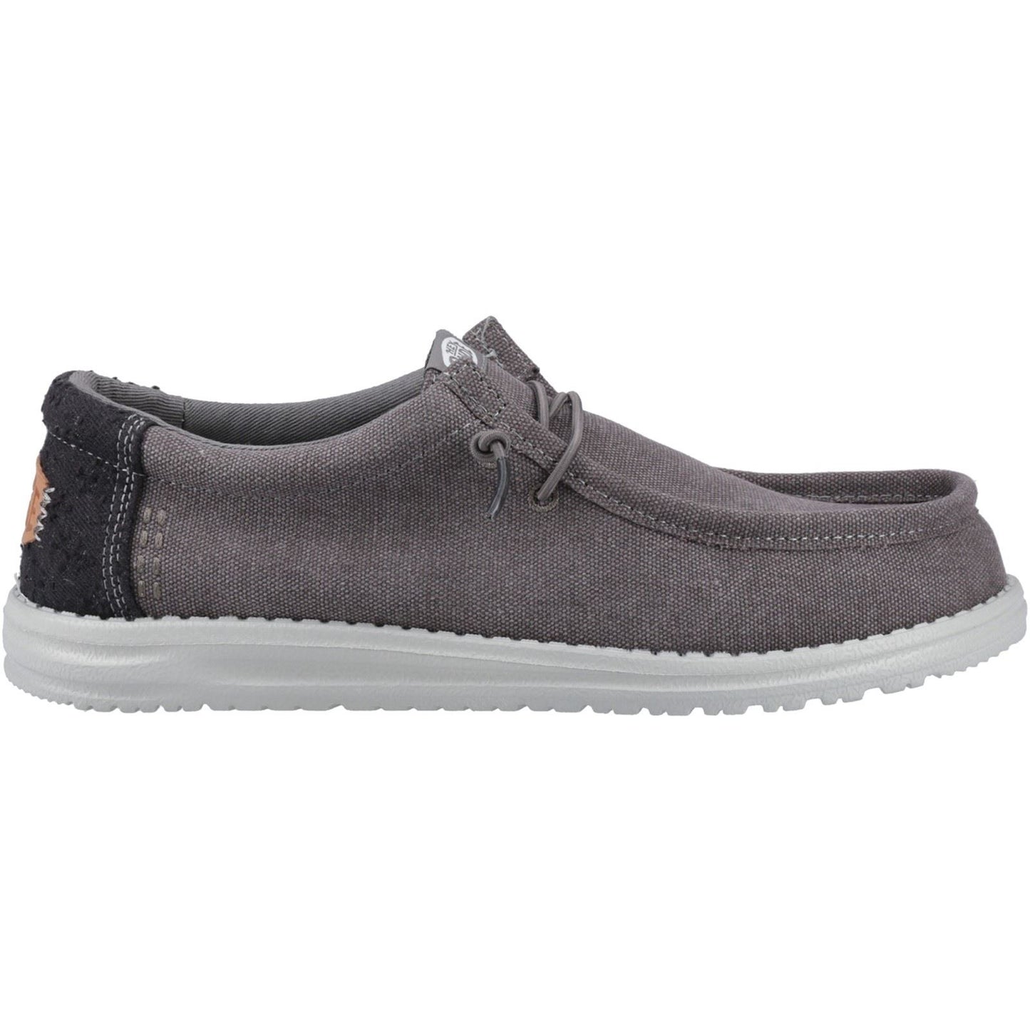 HEYDUDE Wally Workwear Polyester Blend Men's Granite Grey/Black Moccasins Shoes