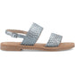 Hush Puppies Helene Sandal Leather Women's Blue Standard Sandals