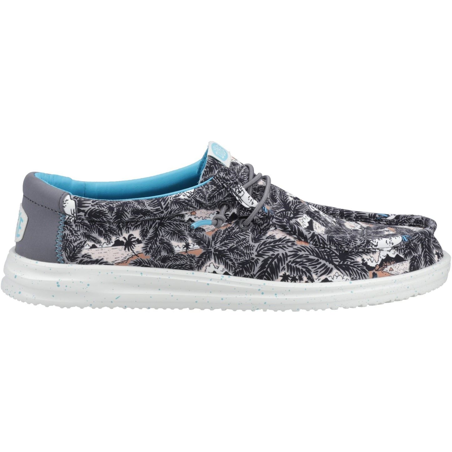 HEYDUDE Men's Wally H2O Tropical Shoe in Black Tropical