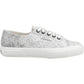 Superga Women's 2730 Micro Faux Snake Trainer in White Avorio/Black Snake