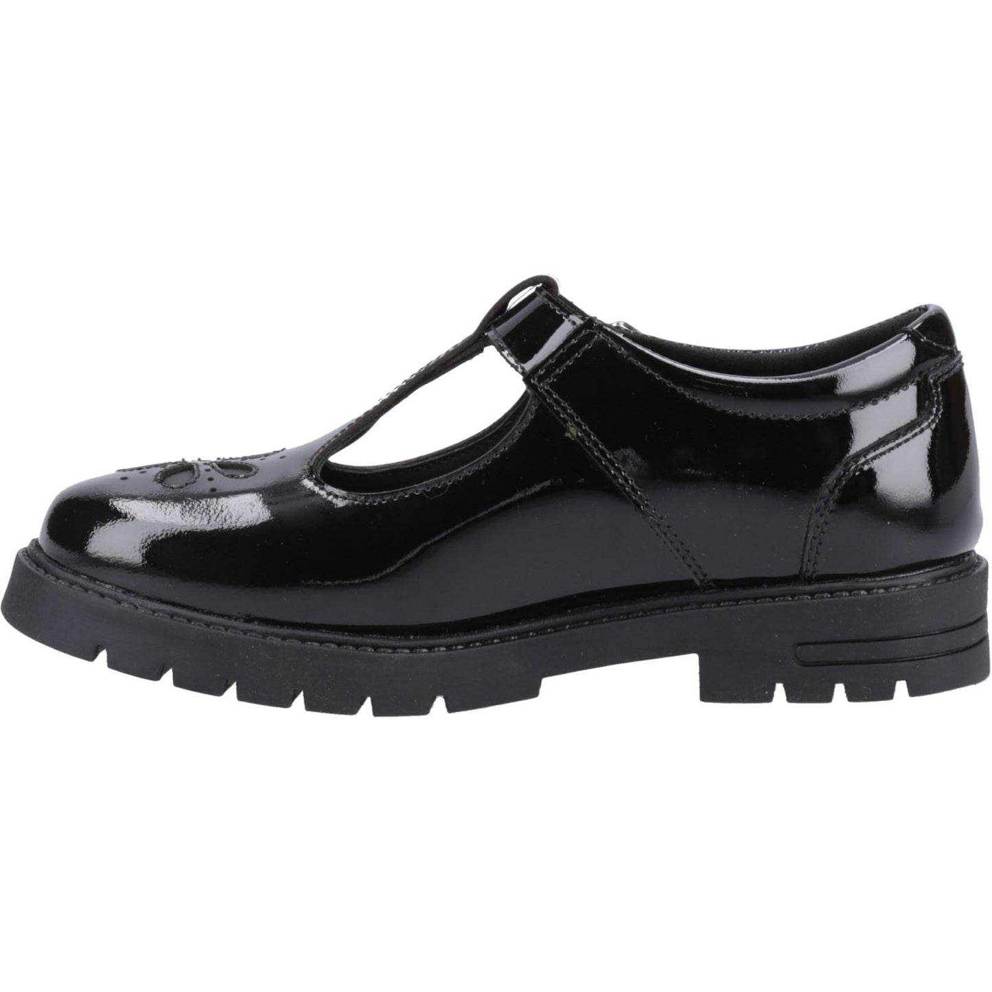 Hush Puppies Fiona Patent Leather Junior Black Shoes