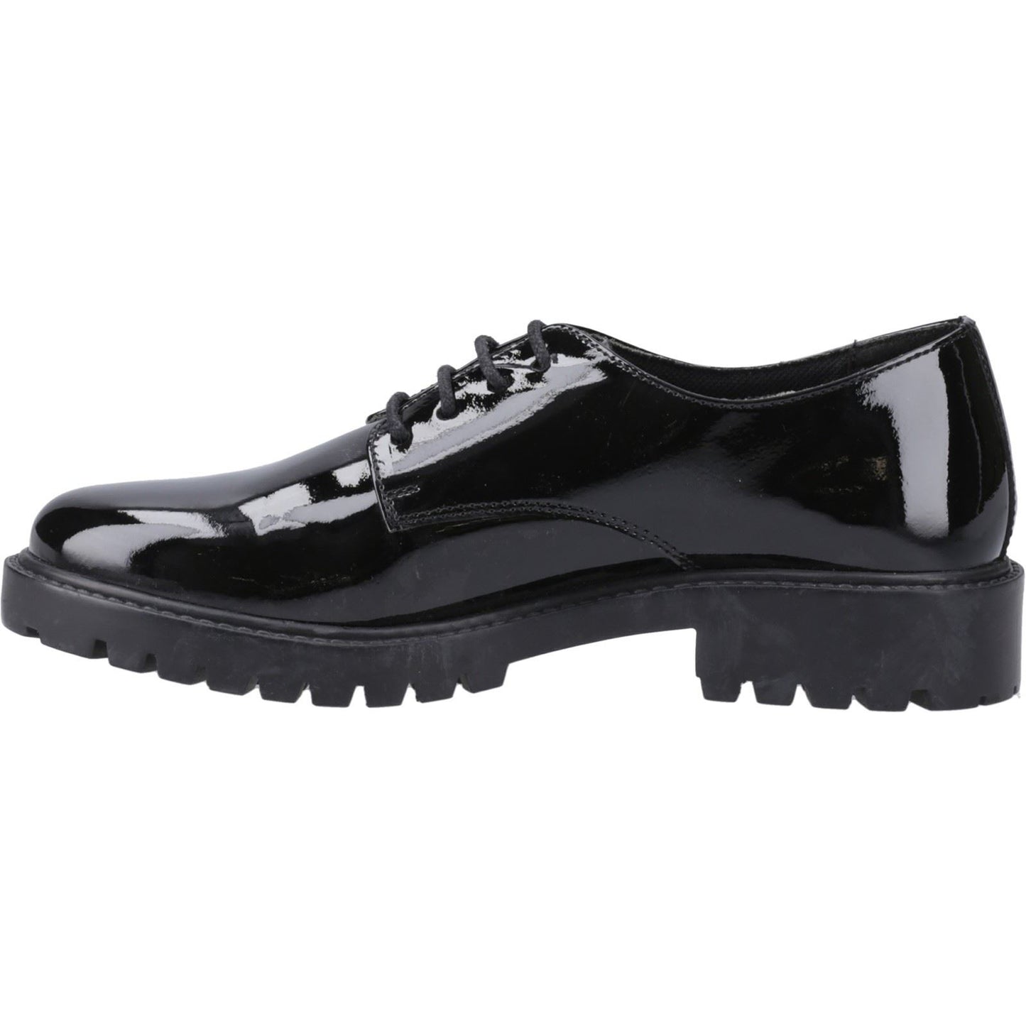 Hush Puppies Aubrey Leather Junior Black Derby Shoes