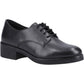 Hush Puppies Anastasia Leather Youth Black Lace-Up Shoes