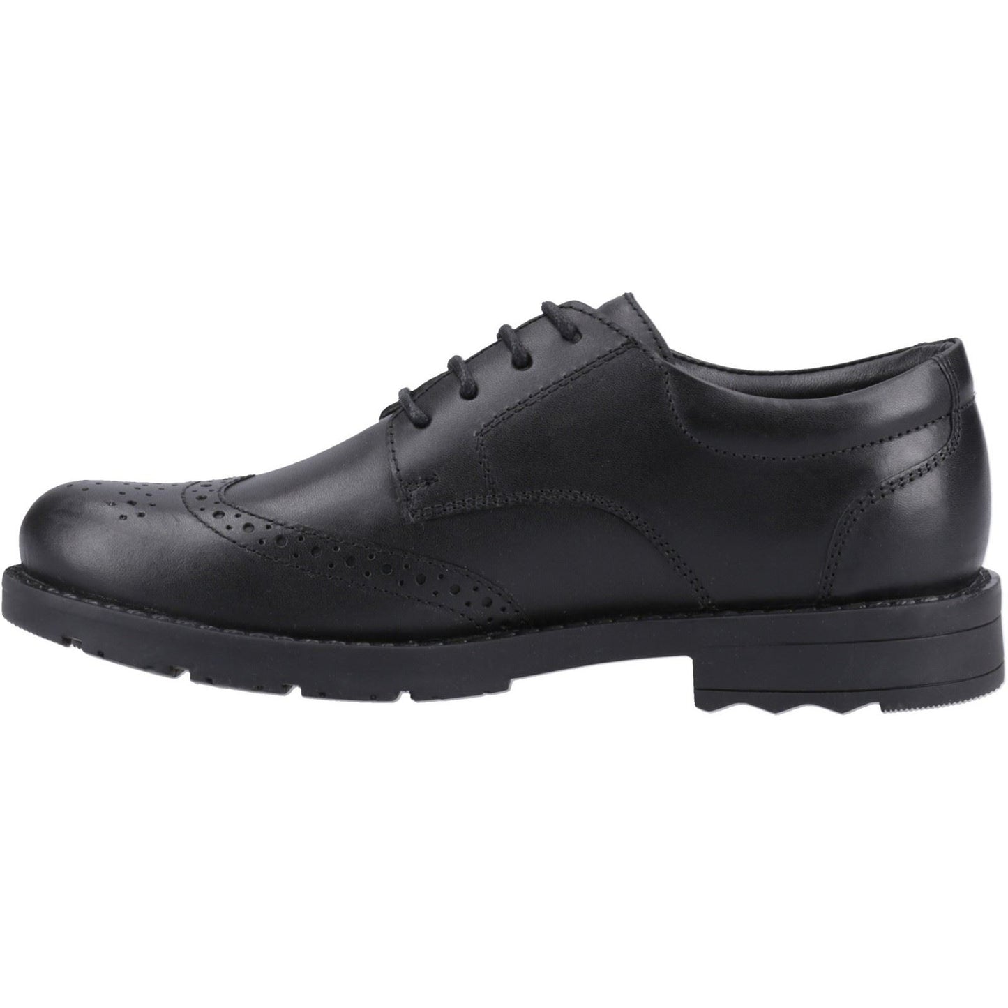 Hush Puppies Brian Leather Youth Black Brogues