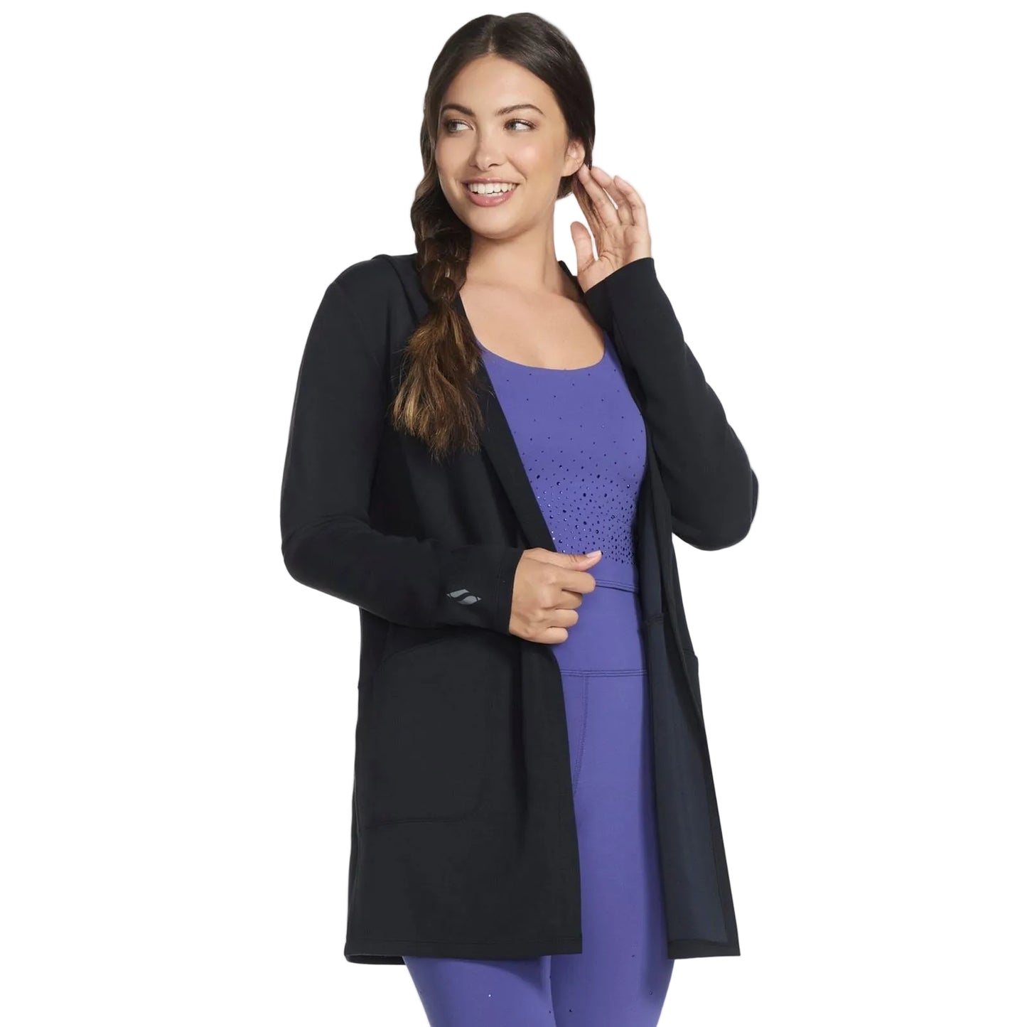 Skechers SKECHLUXE Elevate Restful Hoodigan Women's Black Cardigans