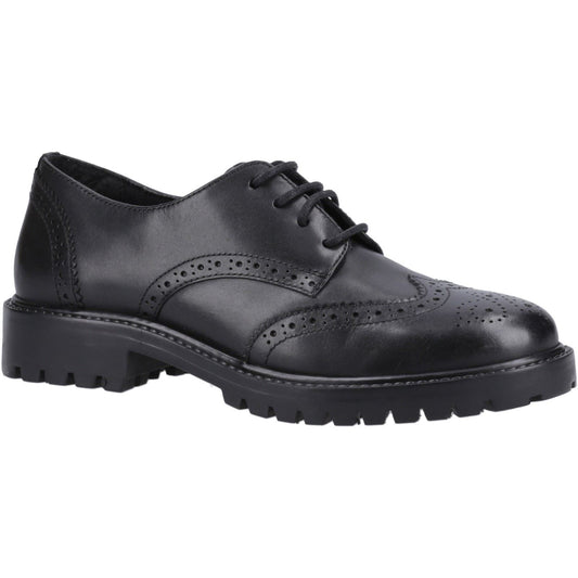 Hush Puppies Athena Leather Black Brogues