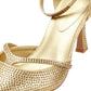 French Connection Nina Rhinstone Stilleto Women's Gold Heels