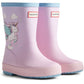 Hunter Kids First Unicorn Print Boot Rubber Girls's Blue Frost/ Parfait Pink Wellington Boots