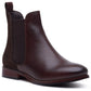 Hush Puppies Colette Leather Women's Chocolate Wide Fit Flat Chelsea Boots