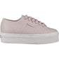 Superga Women's 2790 Tumbled Leather Trainer in Pink Almond